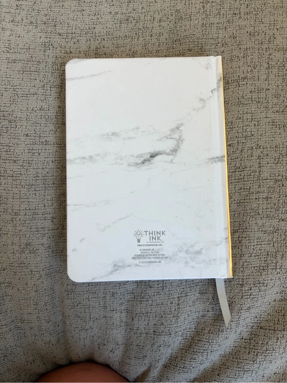 ❤️‍🔥BOGO FREE NEW Marble White Notebook Gold Small Journaling Office School